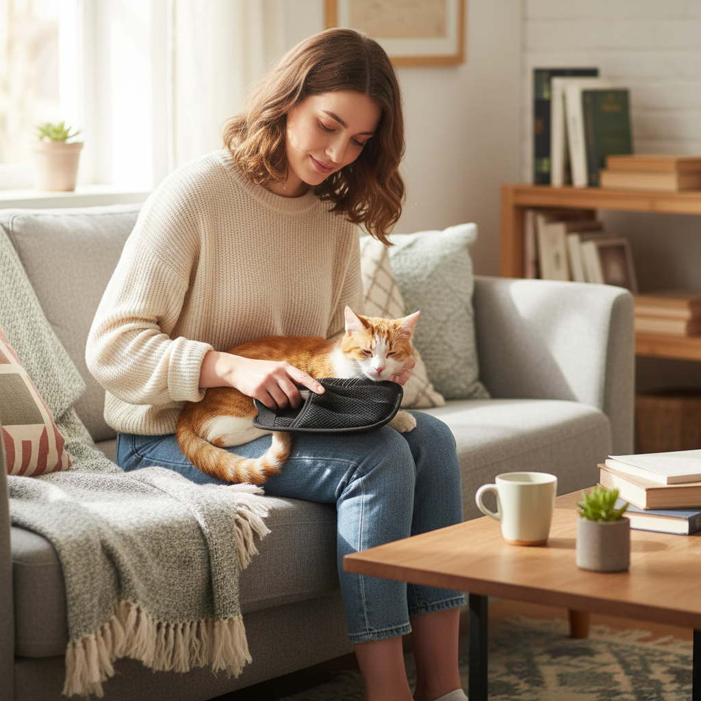 Electrostatic Pet Hair Removal Gloves – Easy Grooming Tool